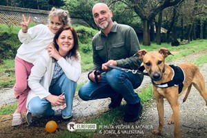 Perrita Wisper, Mónica, Jorge y Valentina